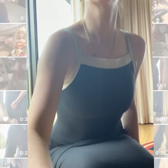 Black square neck column cocktail Dress Size S   the Craft 90’s Reformation vibe - Picture 5 of 5